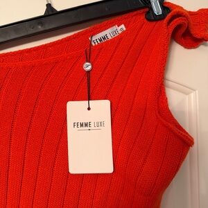 Femme Luxe Orange Knit Dress